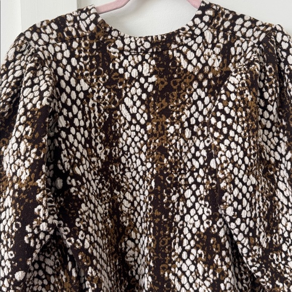 Ulla Johnson Gemma Pullover knit sweater brown Blanc Python Wool puff sleeve S - Picture 9 of 12